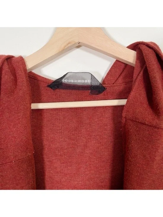 Code x Mode Lightweight Open-Front Rust Cardigan - Picture 8 of 13